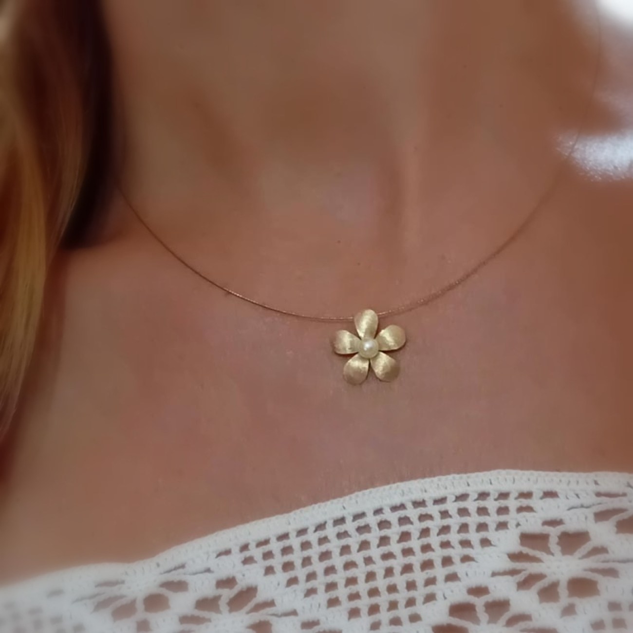 Χρυσό μενταγιόν ΜΑΡΓΑΡΙΤΑ ΜΕ ΠΕΡΛΑ