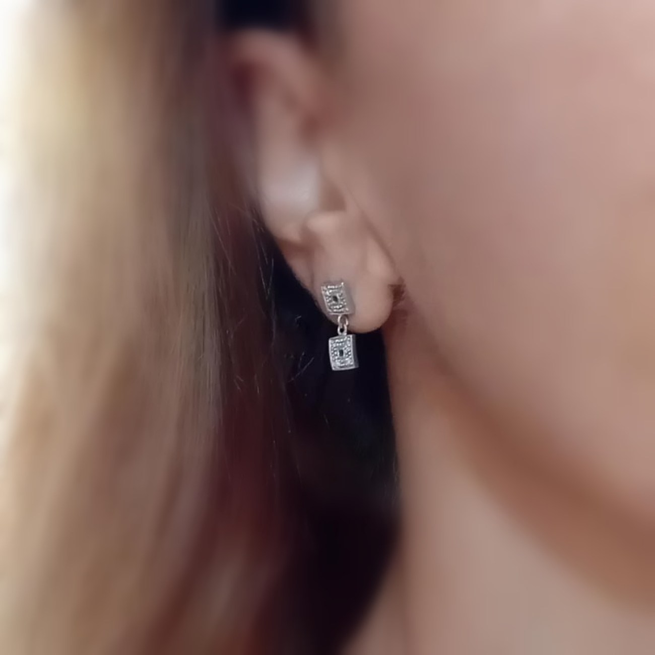 Ασημένια σκουλαρίκια 9.25 ΓΙΑΝΝΙΩΤΙΚΟ ΣΤΥΛ με ζιργκόν