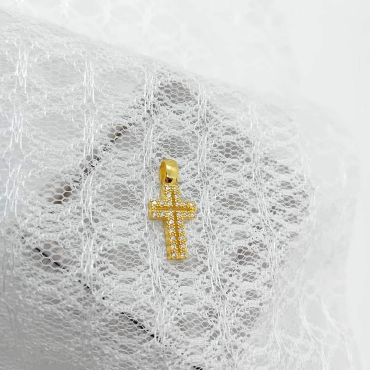 ΣΤΑΥΡΟΣ ΛΟΥΣΤΡΕ ΑΣΤΡΑΦΤΕΡΟΣ επιχρυσωμένο ασήμι με ζιργκόν