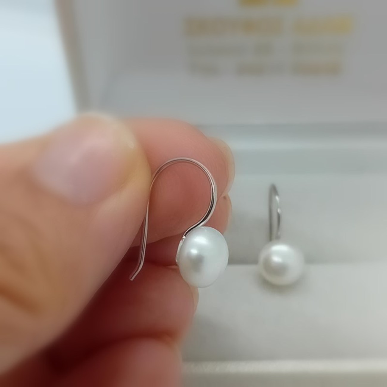 Πέρλα και ασήμι σκουλαρίκια κρεμαστά