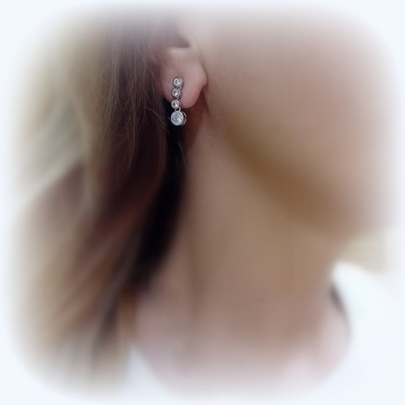 Ασημένια σκουλαρίκια FESTIVE με 4 ζιργκόν