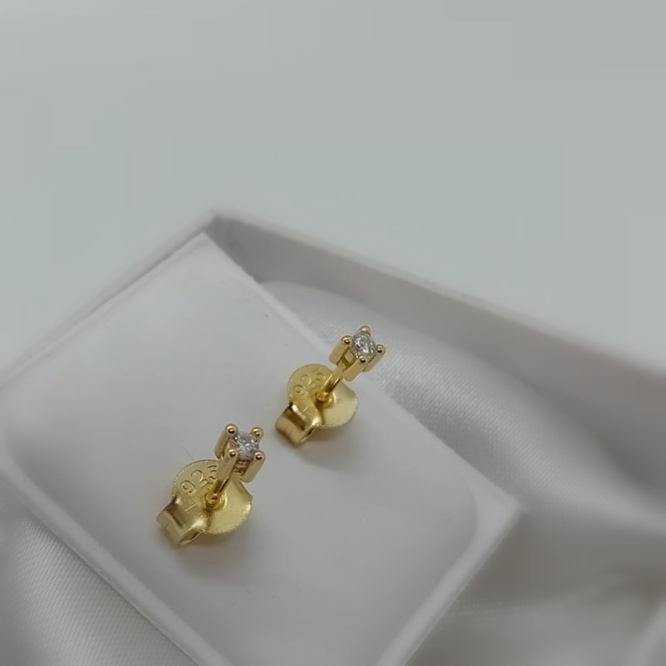 Σκουλαρίκια επίχρυσα "ψειρίτσες" με ζιργκόν