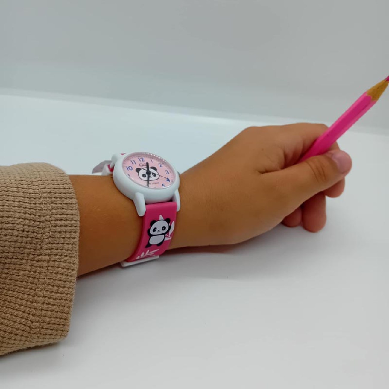 Ρολόι παιδικό ροζ με panda
