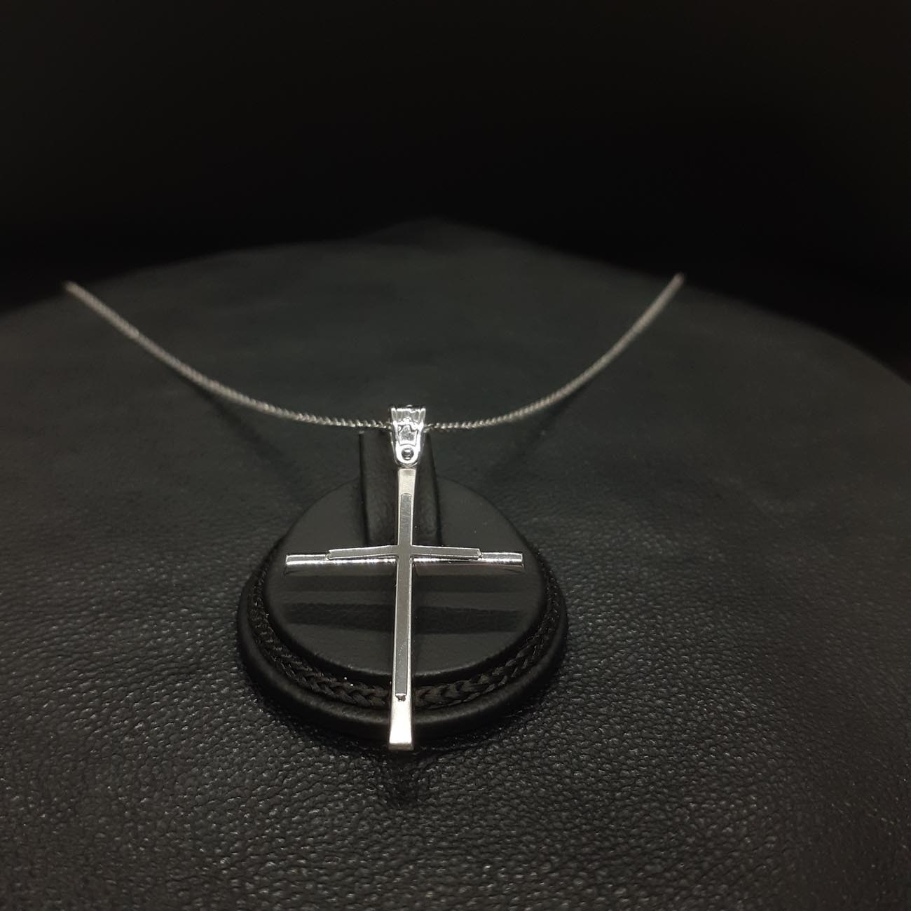 Σταυρός λευκόχρυσος με αλυσίδα