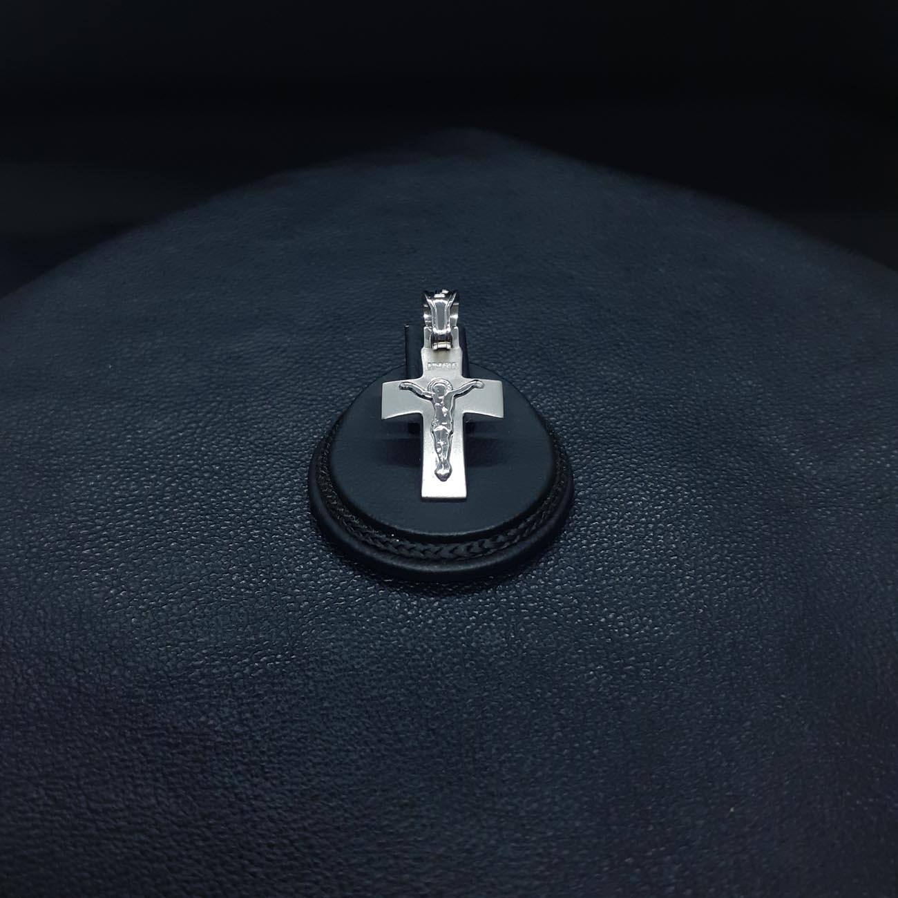 Σταυρός λευκόχρυσος Κ14 Εσταυρωμένος