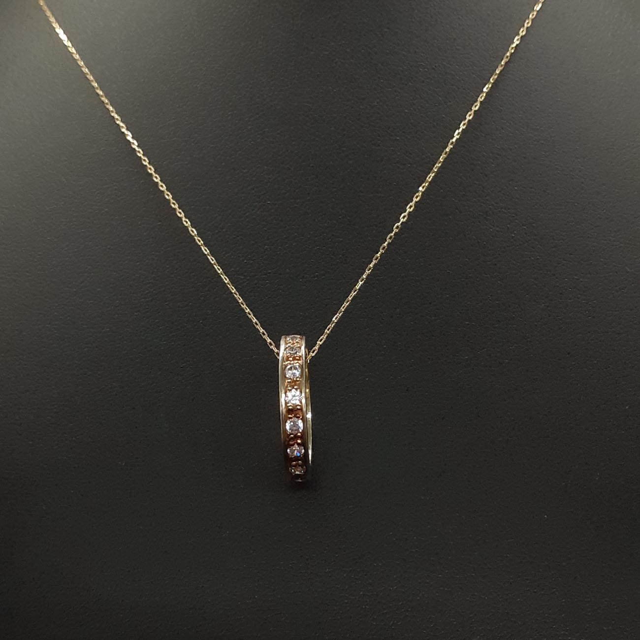 Ασημένιο κολιέ επιχρυσωμένο βεράκι με ζιργκόν