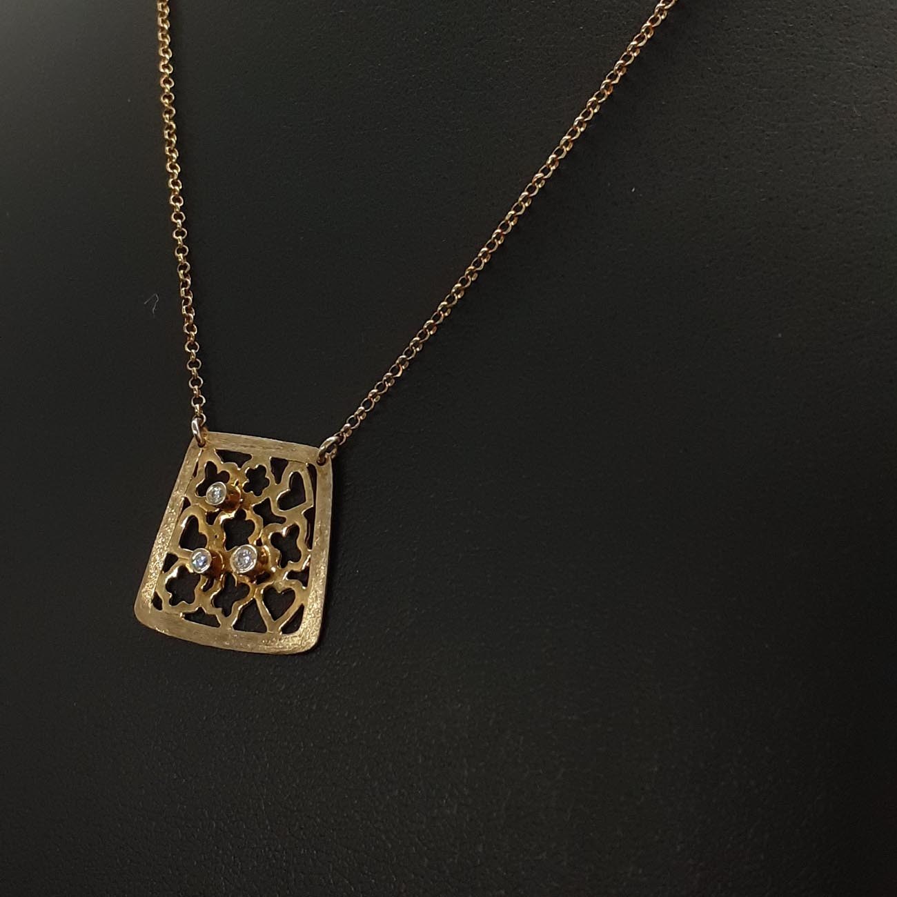 Ασημένιο επιχρυσωμένο κολιέ  