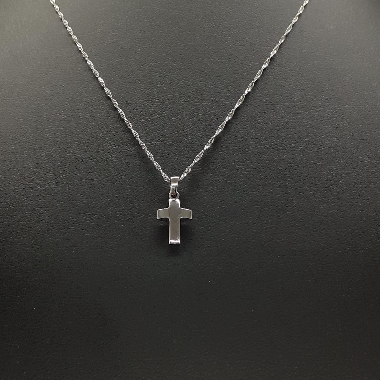 Σταυρός λευκόχρυσος Κ14 με αλυσίδα