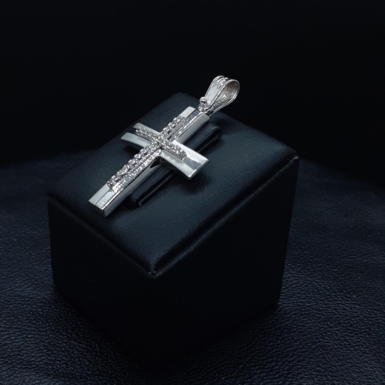 Σταυρός λευκόχρυσος  Κ9 ζιργκόν