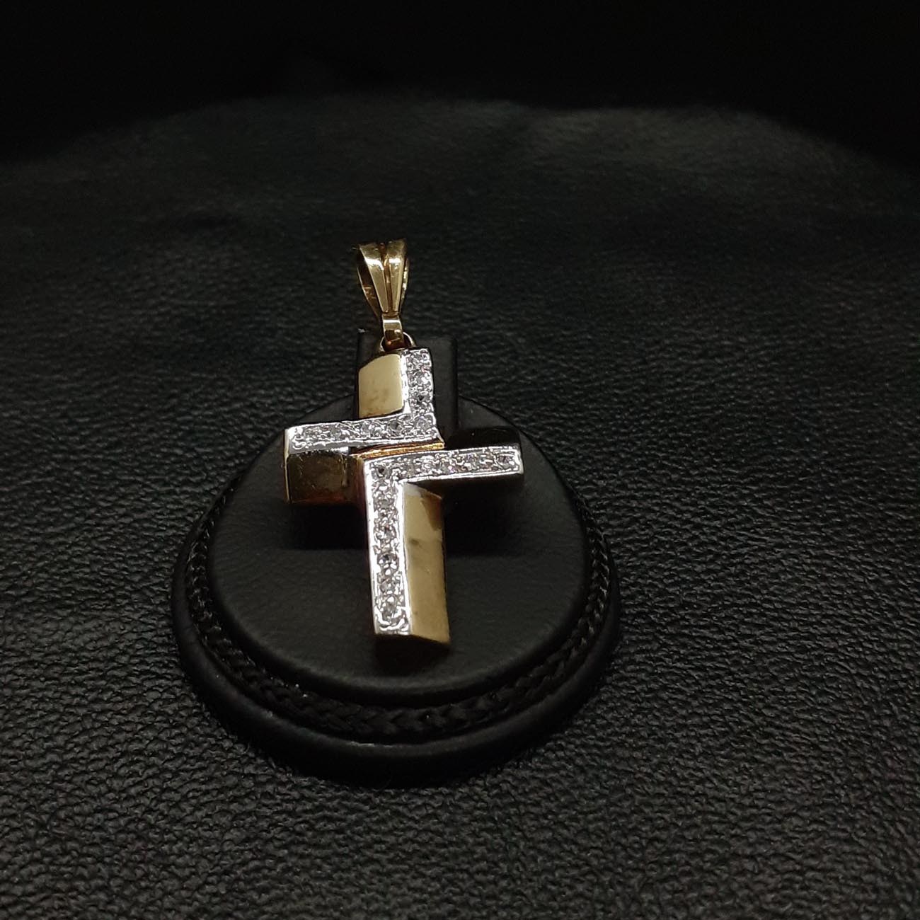 Σταυρός χρυσός Κ14 ζιργκόν