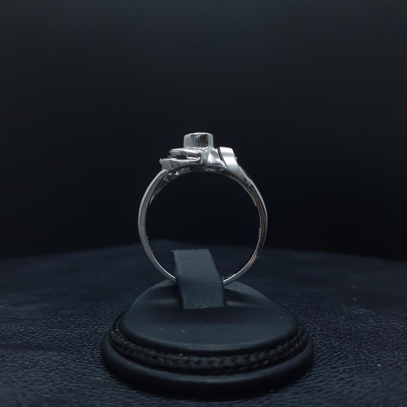 Μονόπετρο λευκόχρυσο Κ14 λευκό ζιργκόν