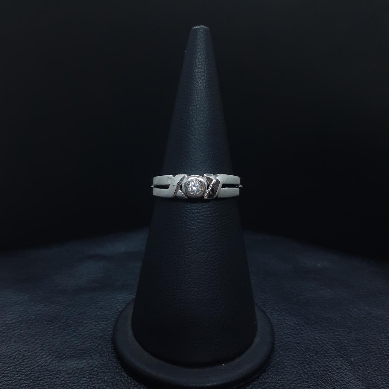 Δαχτυλίδι αρραβώνων Κ14 λευκό ζιργκόν