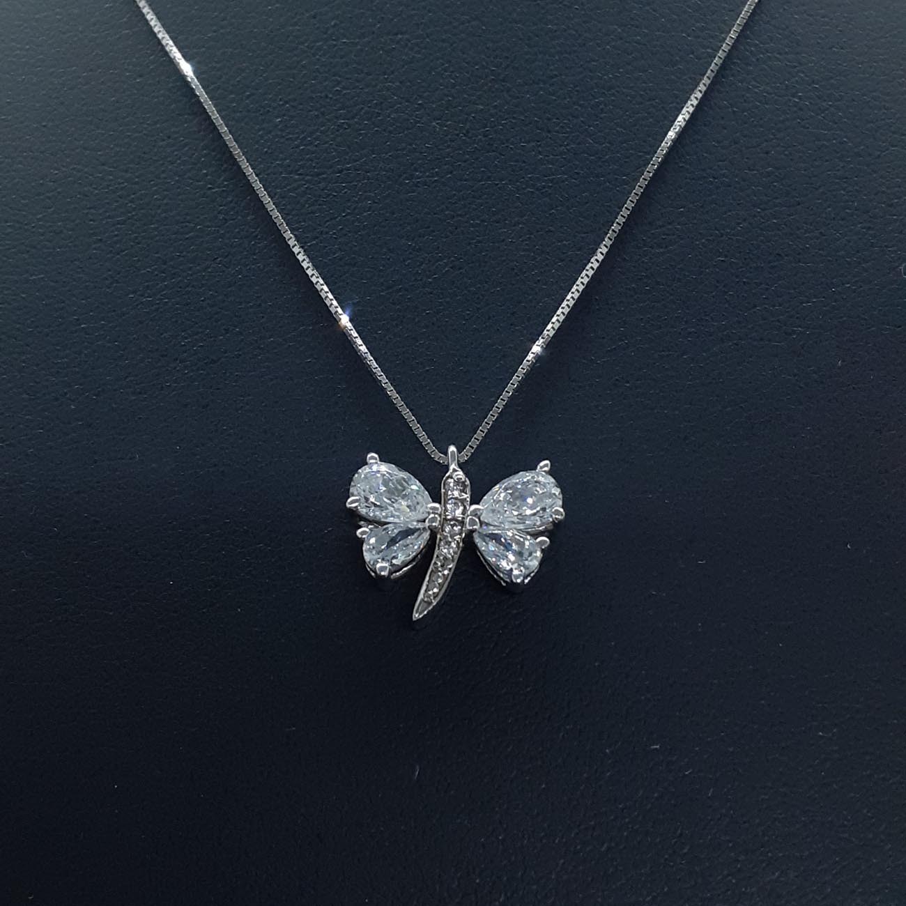 Κολιέ λευκόχρυσο Κ14 ΠΕΤΑΛΟΥΔΑ ζιργκόν