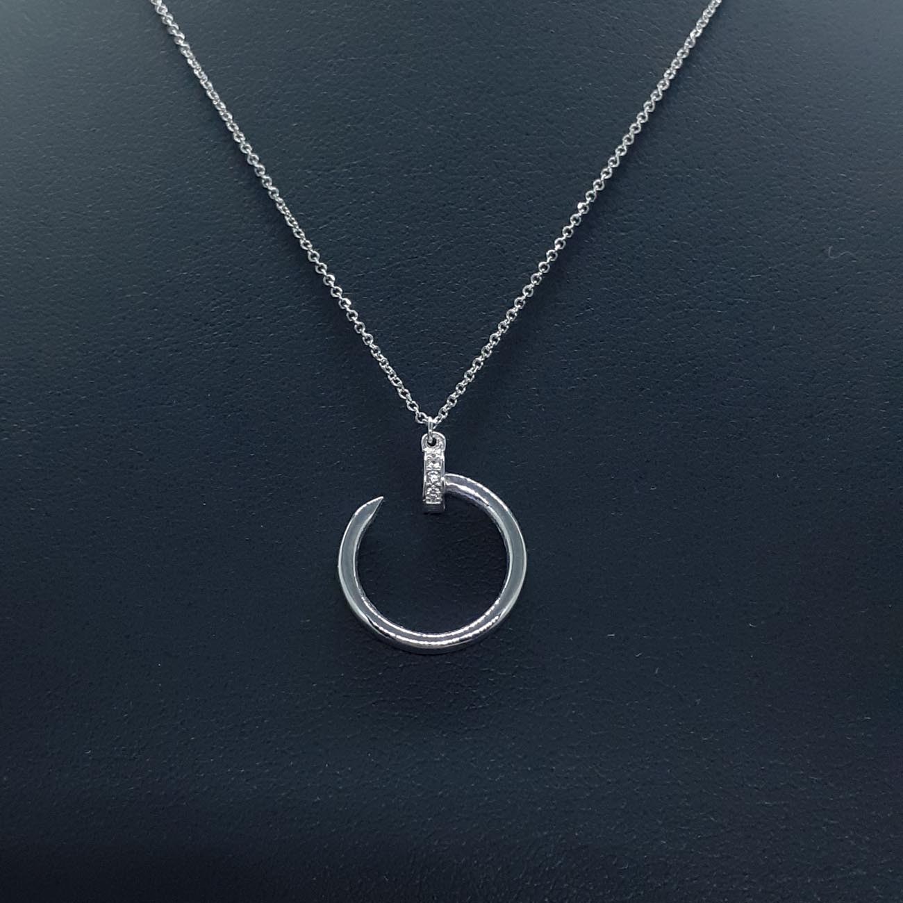 Κολιέ λευκόχρυσο Κ9 κύκλος