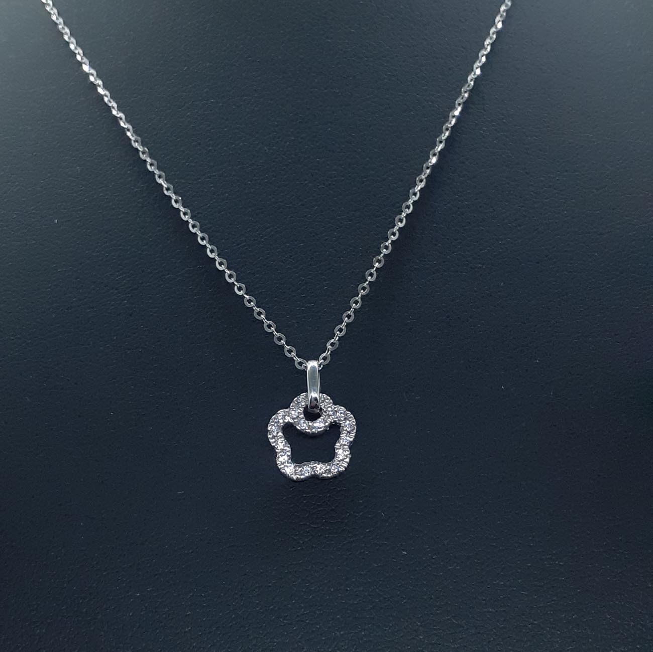 Κολιέ λευκόχρυσο Κ9 ζιργκόν