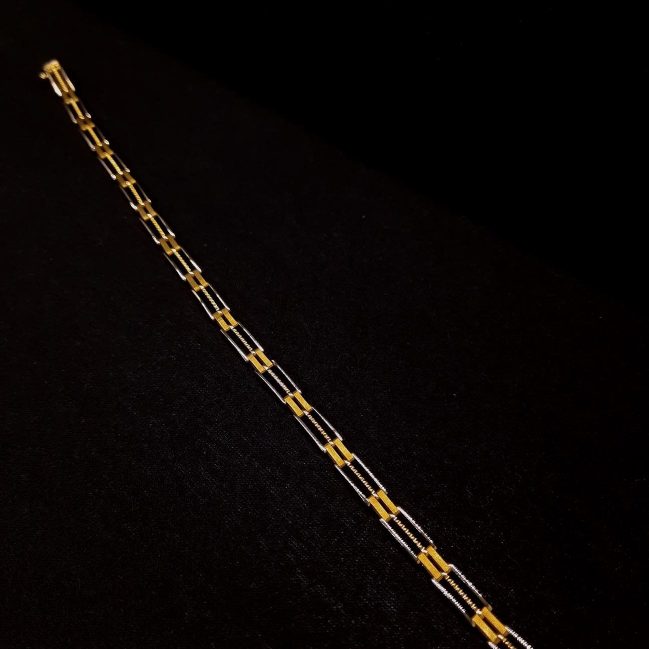 Χρυσό και λευκόχρυσο βραχιόλι Κ14  