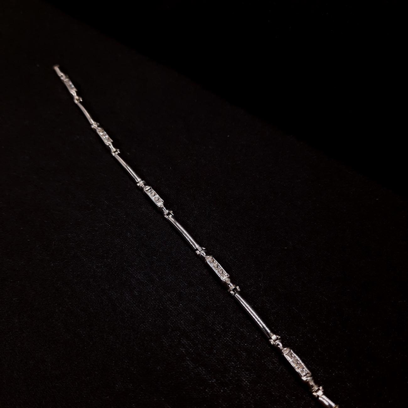 Λευκόχρυσο βραχιόλι Κ14 ζιργκόν