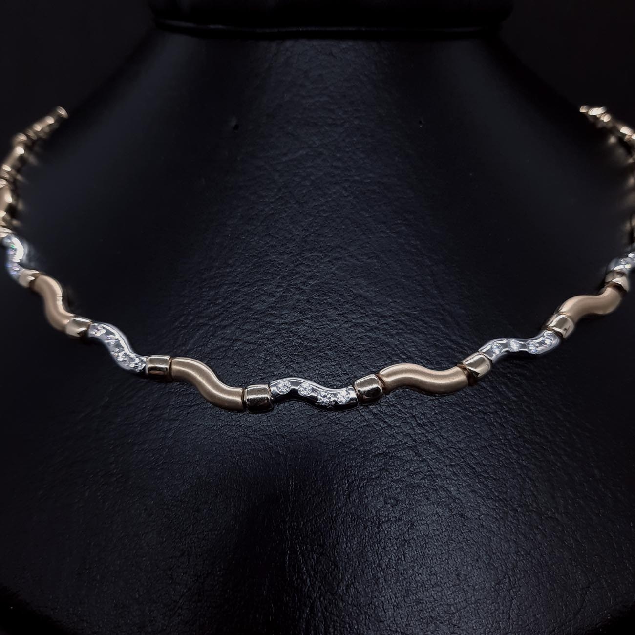 Σετ νύφης λευκόχρυσο-ματ χρυσό, ζιργκόν