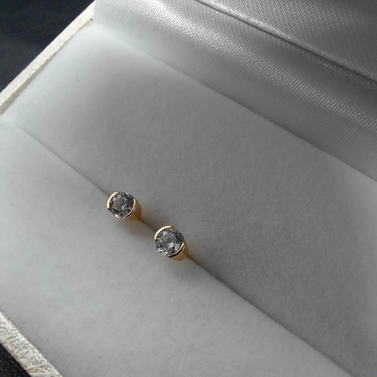 Σκουλαρίκια χρυσά Κ14 ζιργκόν