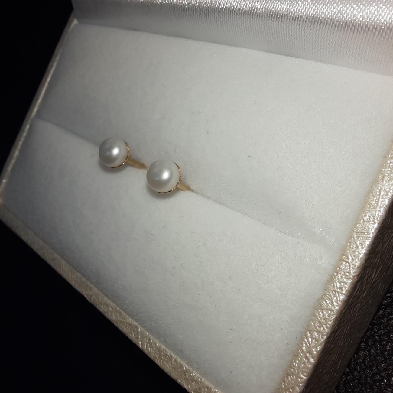 Σκουλαρίκια χρυσά Κ14 μαργαριτάρια