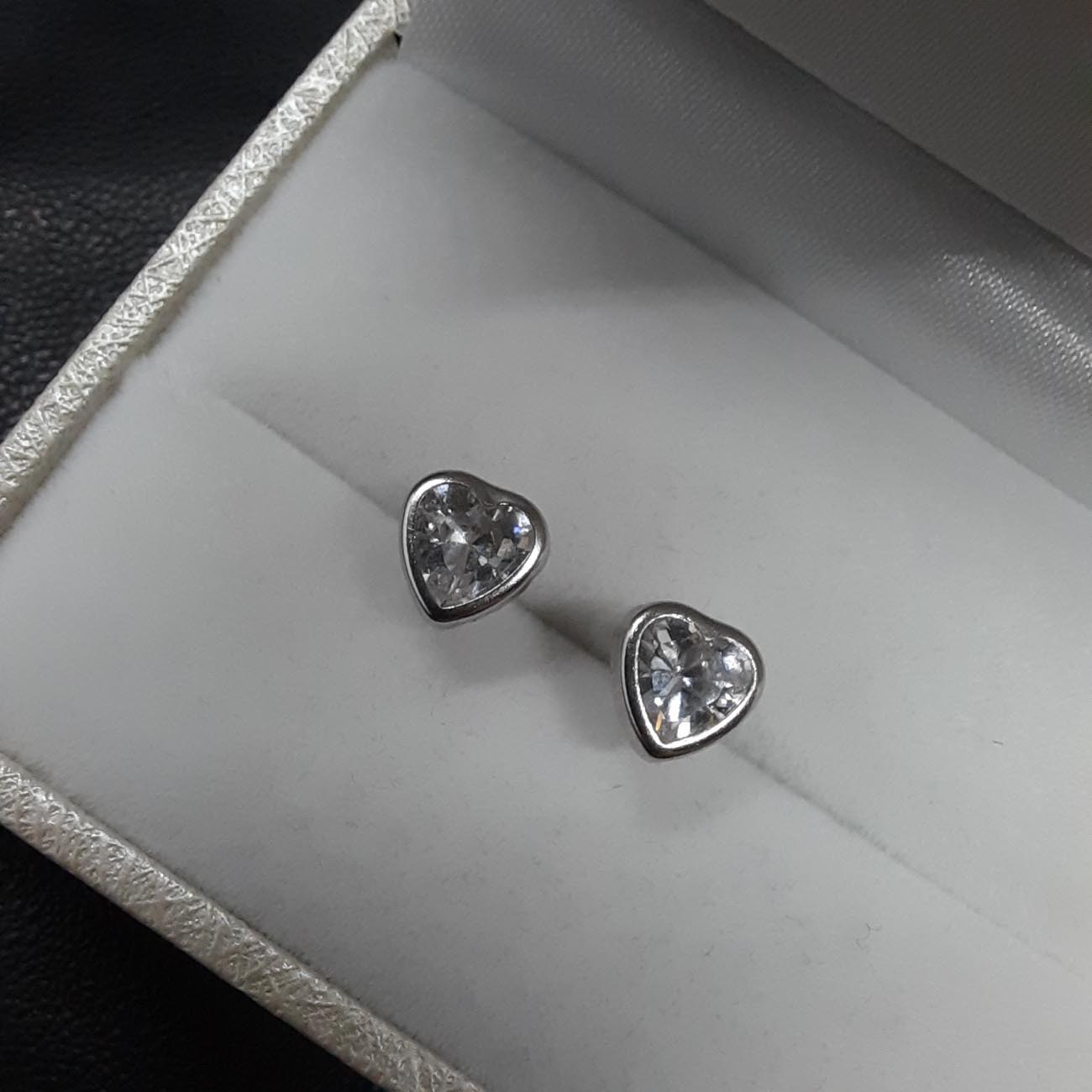 Σκουλαρίκια λευκόχρυσα Κ14 ζιργκόν