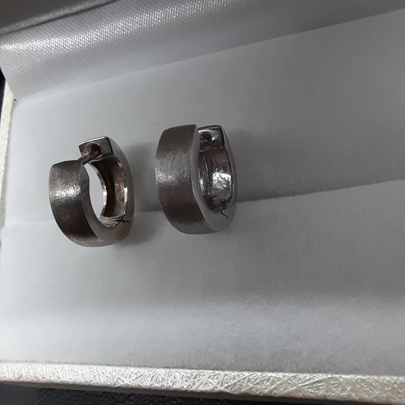 Σκουλαρίκια λευκόχρυσα Κ14 