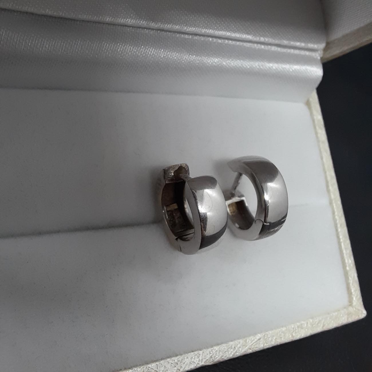 Σκουλαρίκια λευκόχρυσα Κ14 