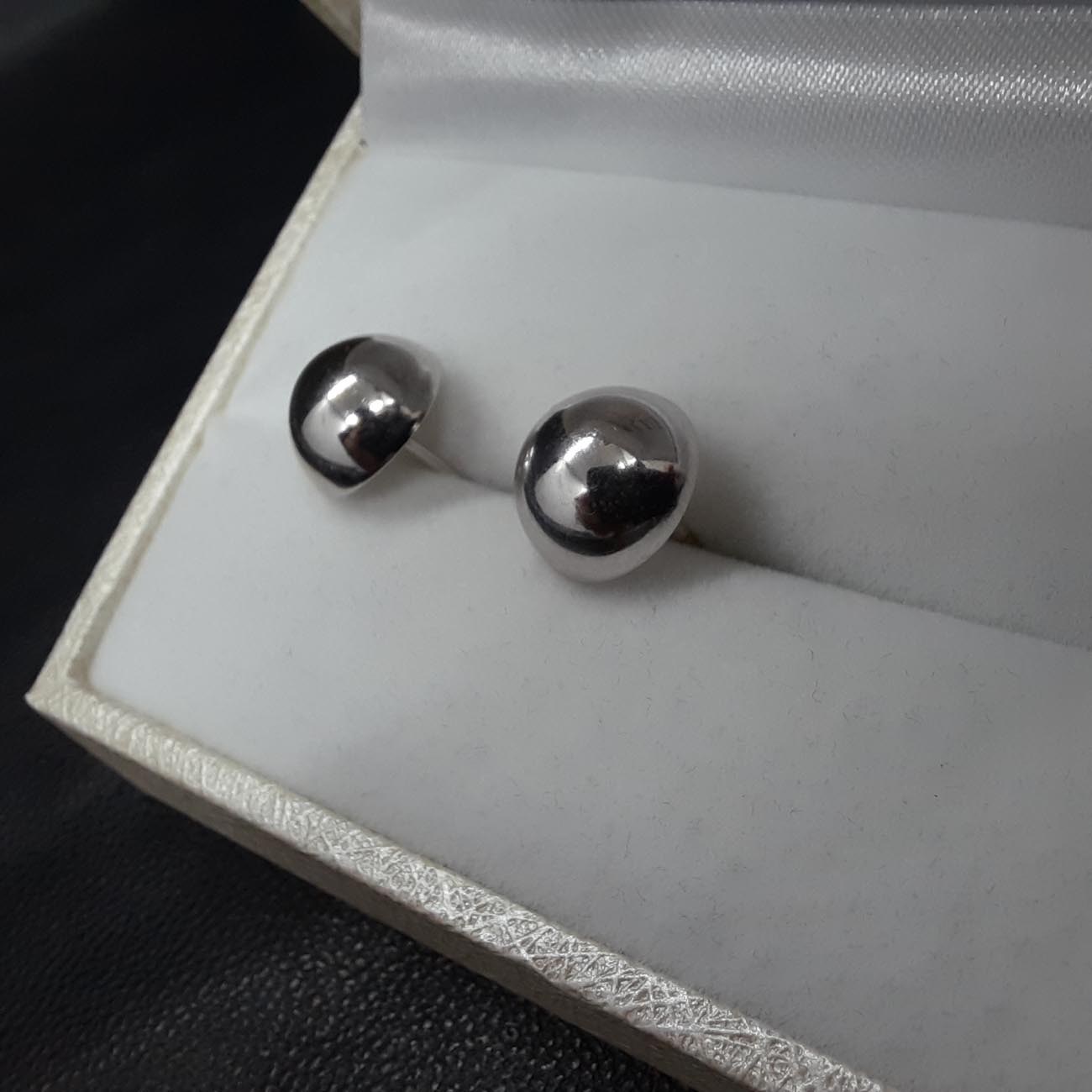 Σκουλαρίκια λευκόχρυσα Κ14