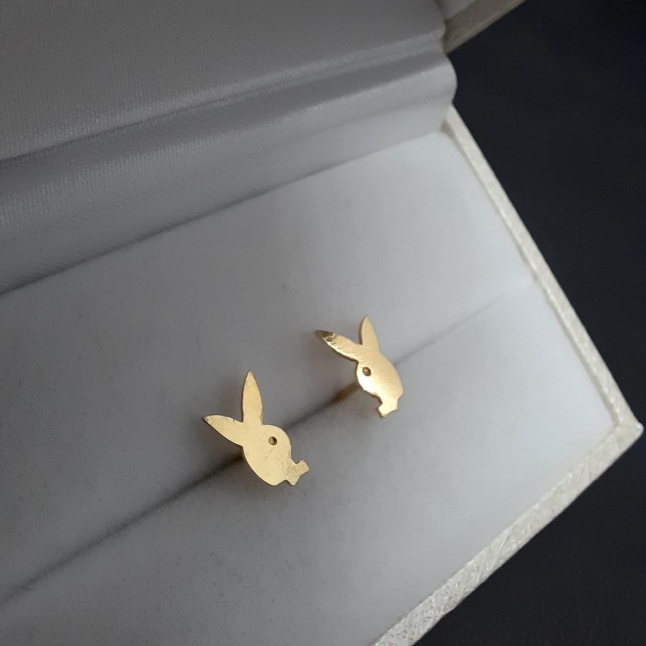 Χρυσά σκουλαρίκια Κ14 bunnies
