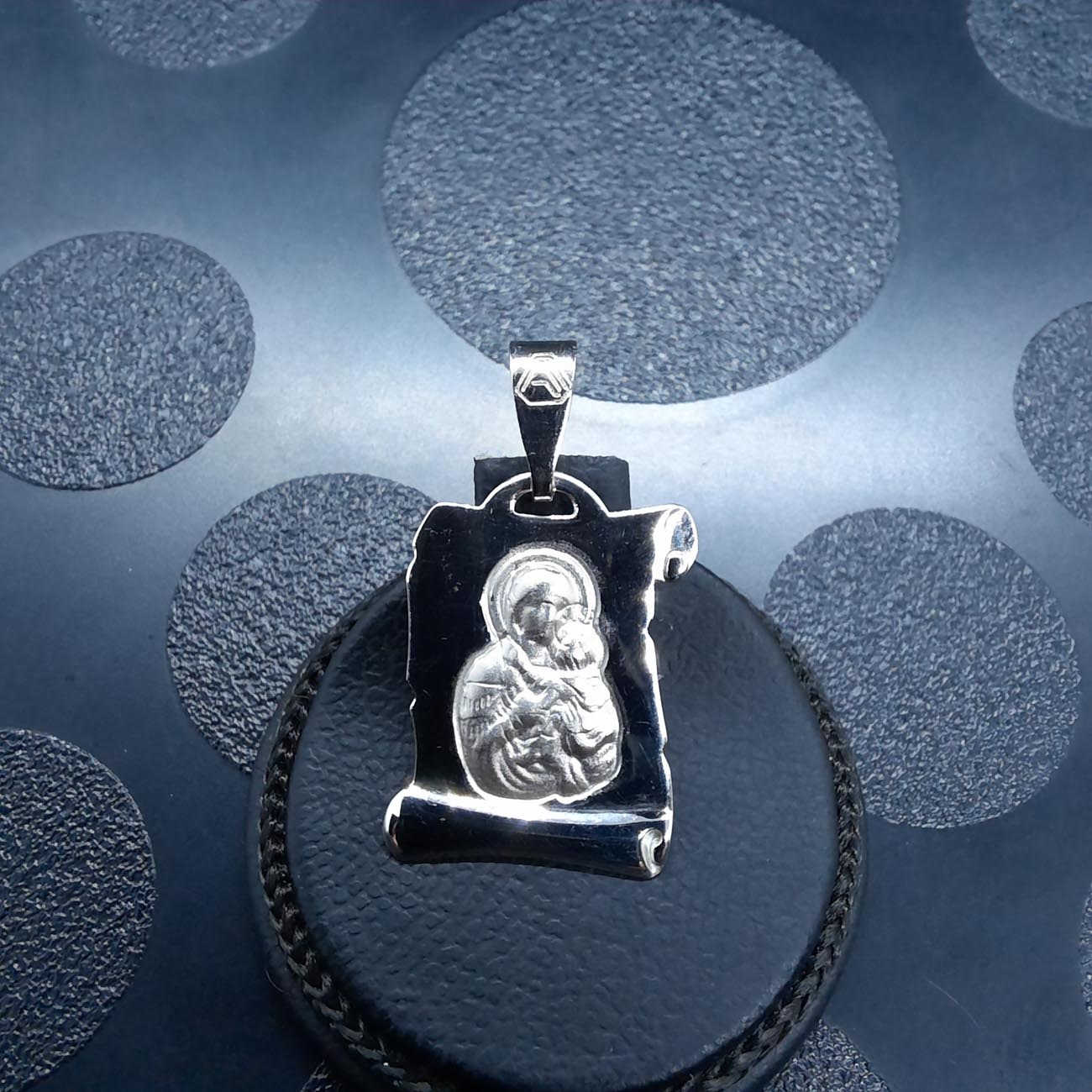 Λευκόχρυσο φυλαχτό Παναγία