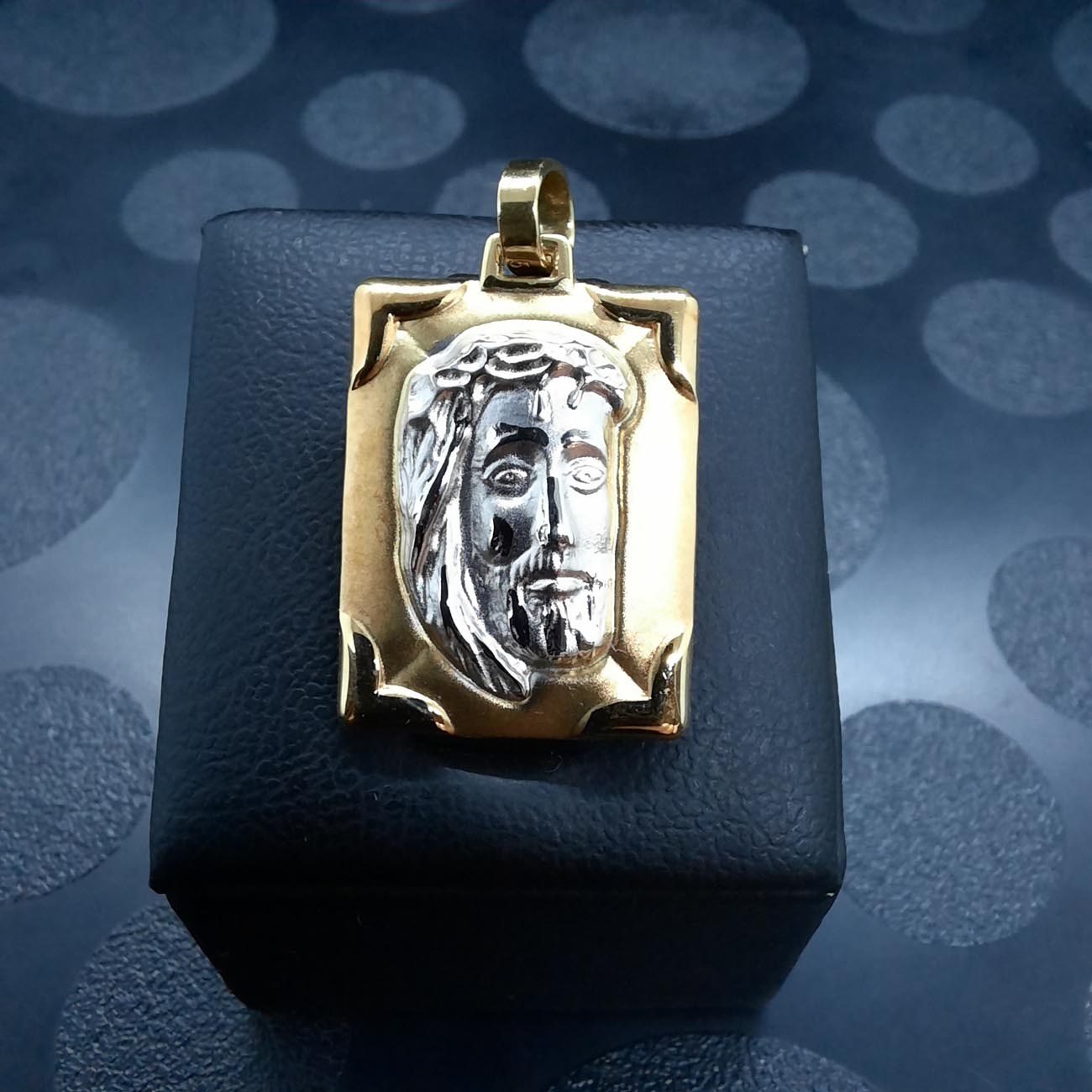 Χρυσό-λευκόχρυσο φυλαχτό Ιησούς