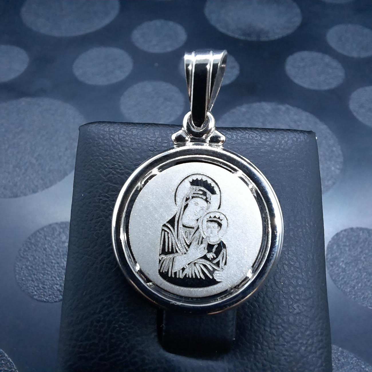 Μενταγιόν Παναγία λευκόχρυση Κ14