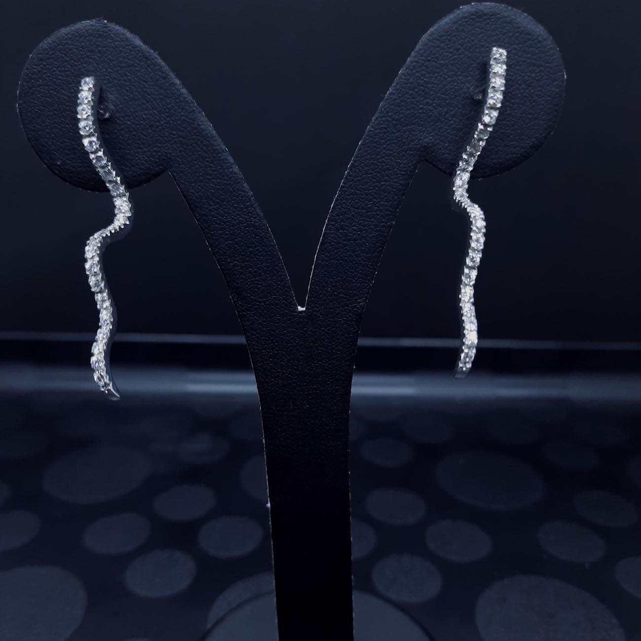 Σκουλαρίκια λευκόχρυσα ζιργκόν 