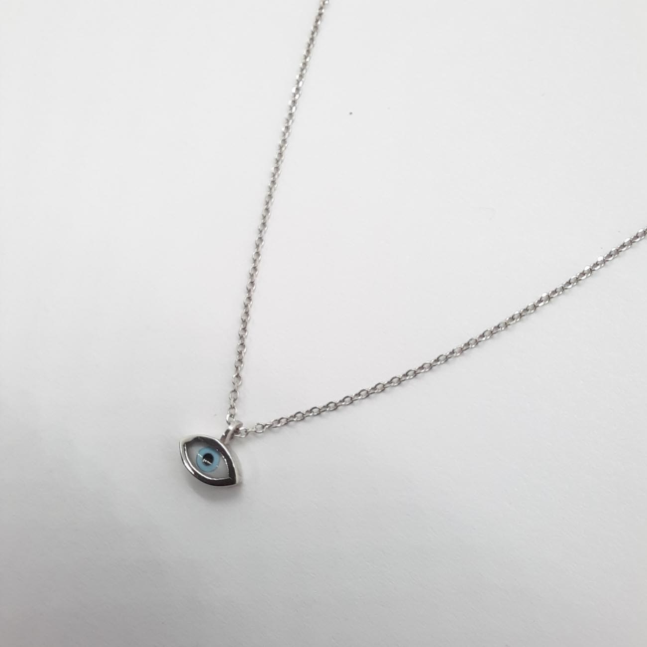 Κολιέ ματάκι λευκόχρυσο 