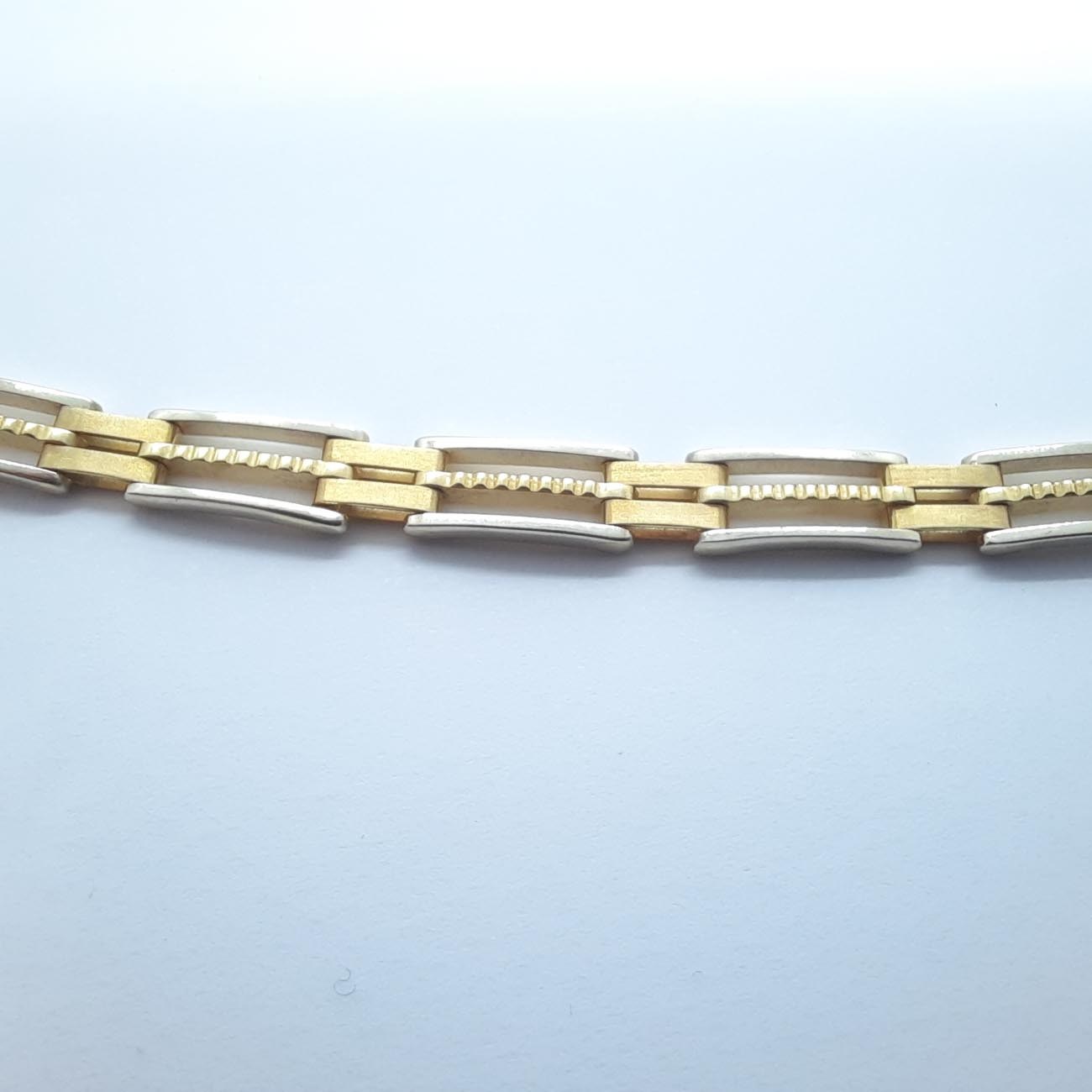 Χρυσό και λευκόχρυσο βραχιόλι Κ14 