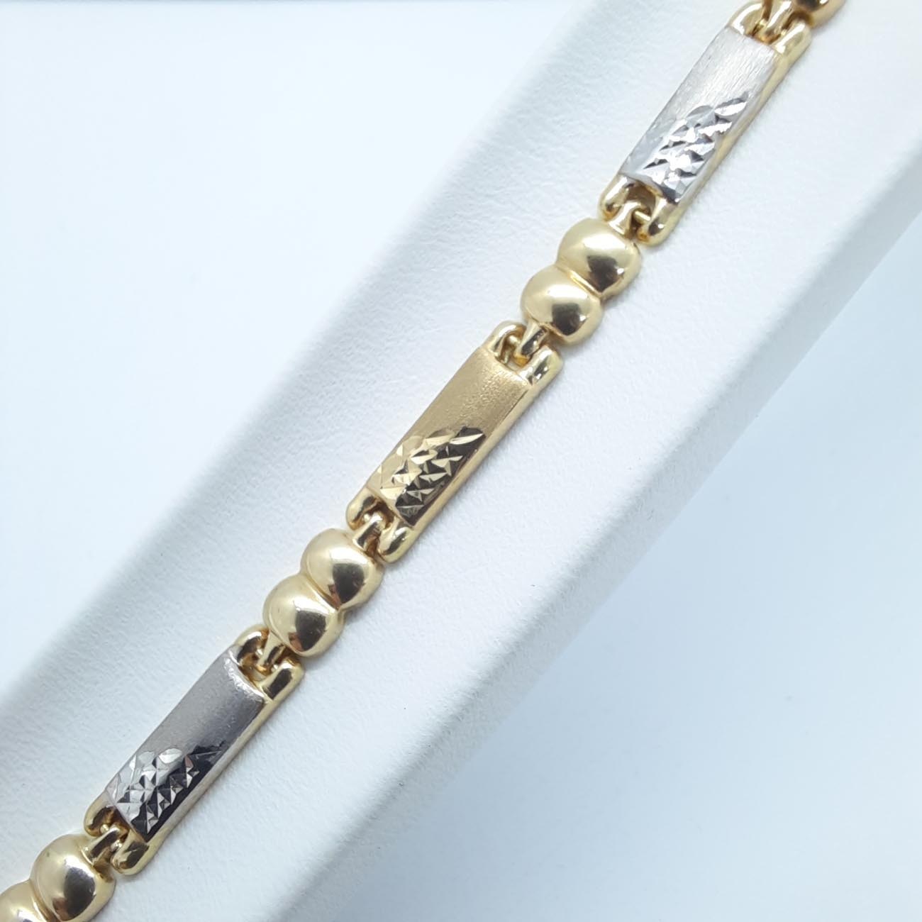 Χρυσό και λευκόχρυσο βραχιόλι Κ14