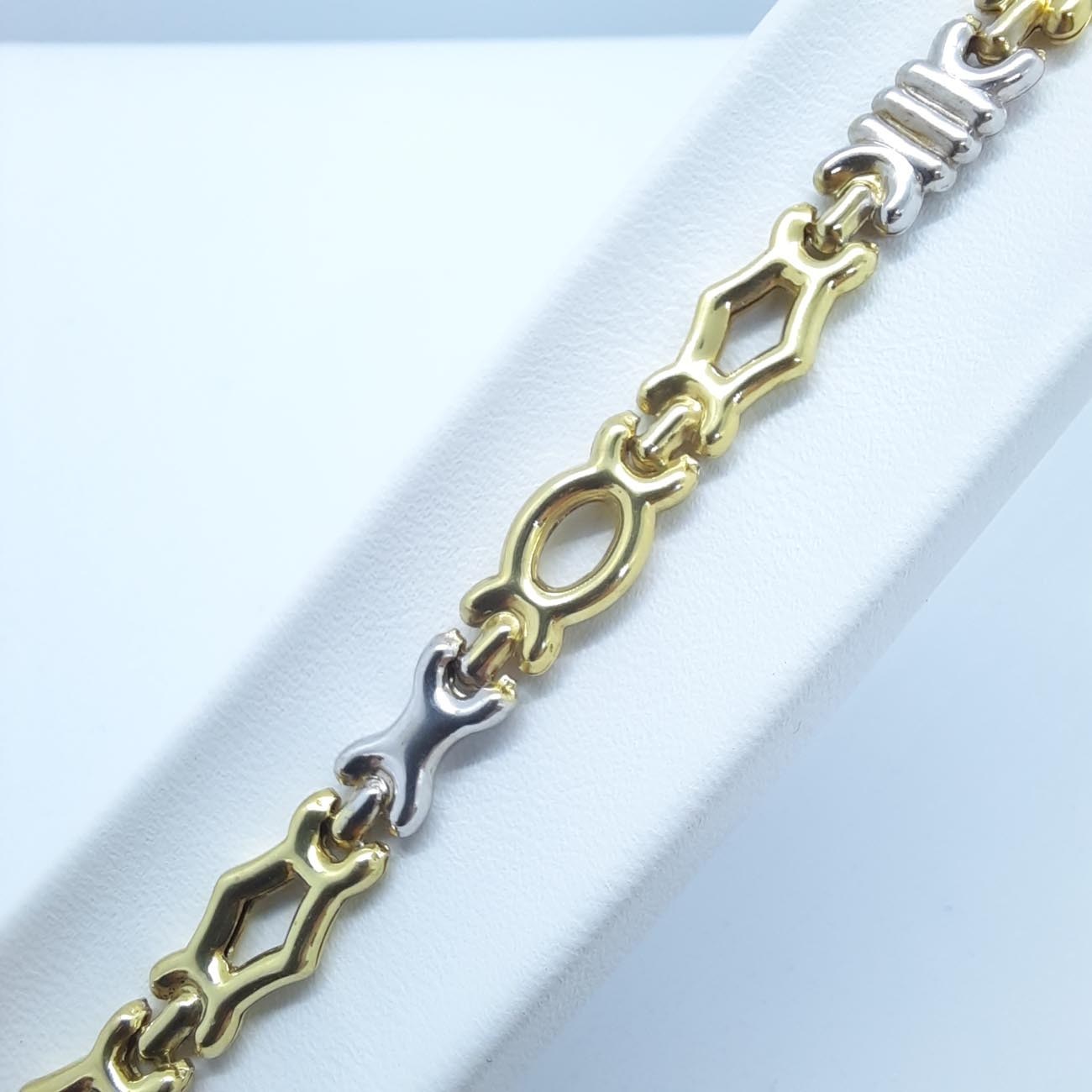 Χρυσό και λευκόχρυσο βραχιόλι Κ14 