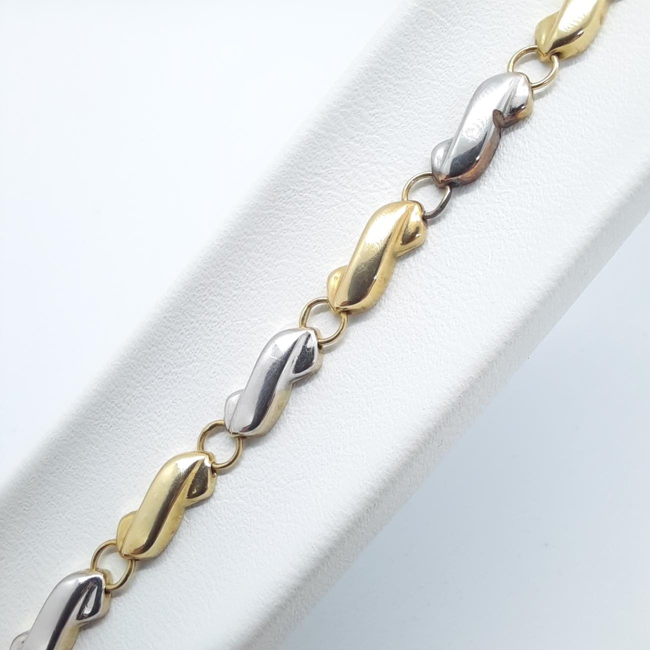 Χρυσό και λευκόχρυσο βραχιόλι Κ14  