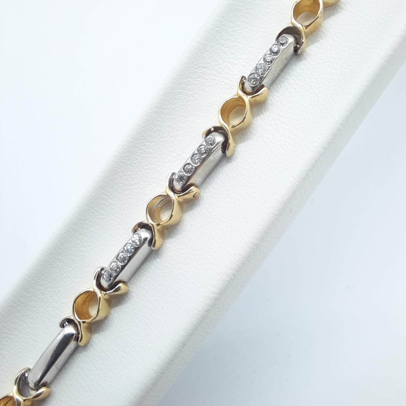 Χρυσό και λευκόχρυσο βραχιόλι Κ14