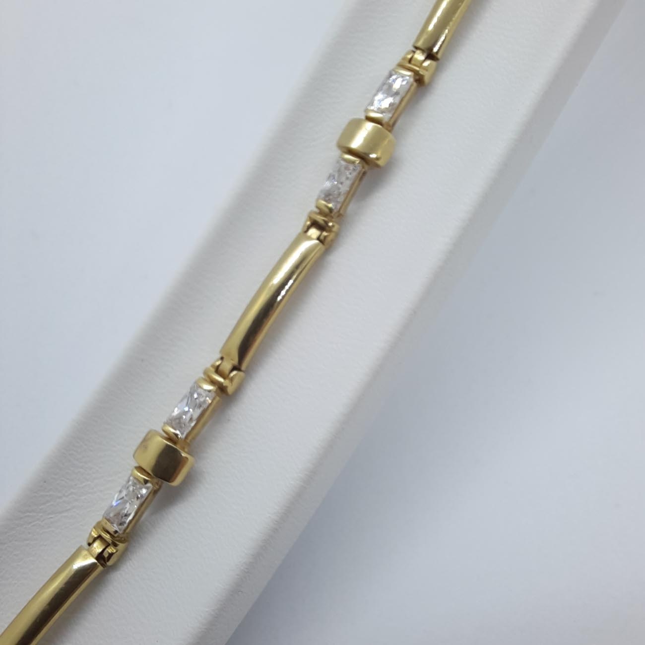 Χρυσό βραχιόλι Κ14 με ζιργκόν