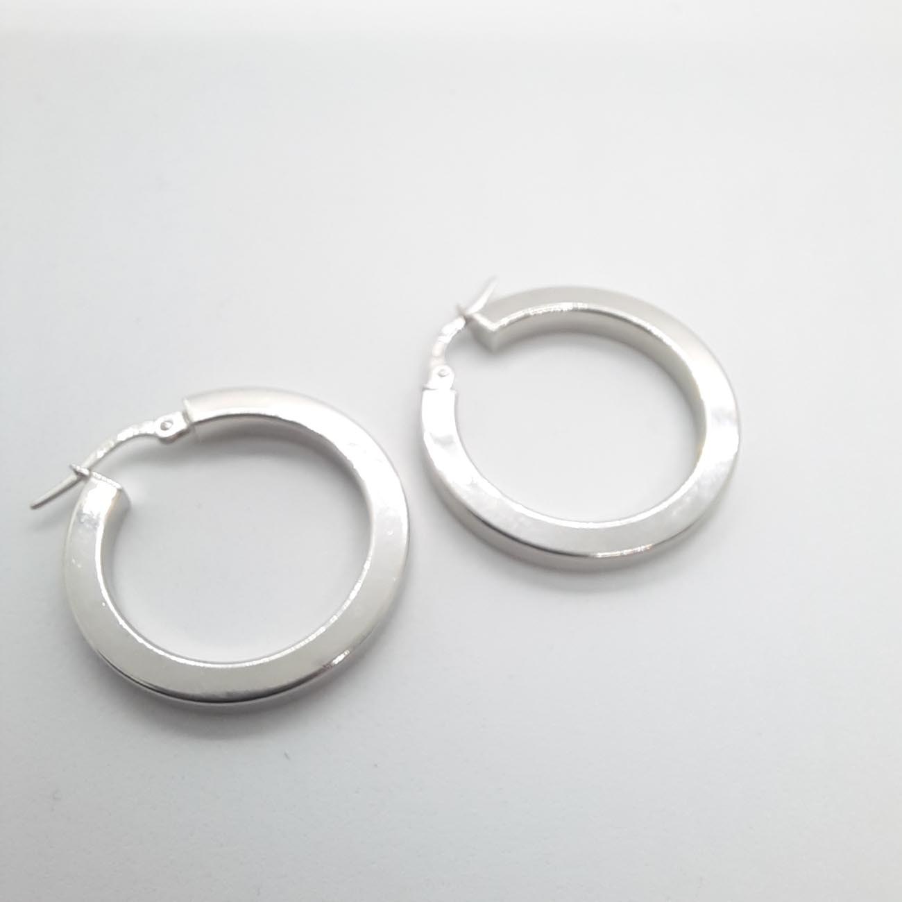 Λευκόχρυσα σκουλαρίκια κρίκοι Κ14 