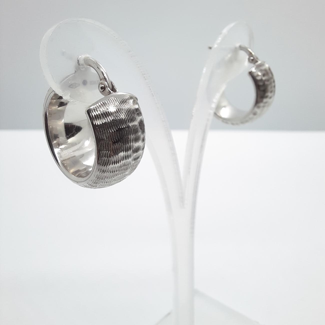 Λευκόχρυσα σκουλαρίκια κρίκοι Κ14 