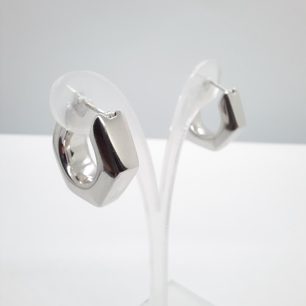 Λευκόχρυσα σκουλαρίκια κρίκοι Κ14 