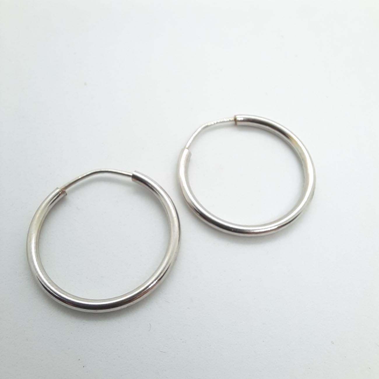 Λευκόχρυσα σκουλαρίκια κρίκοι Κ14 