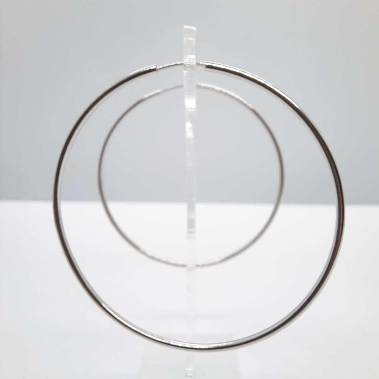 Λευκόχρυσα σκουλαρίκια κρίκοι Κ14 