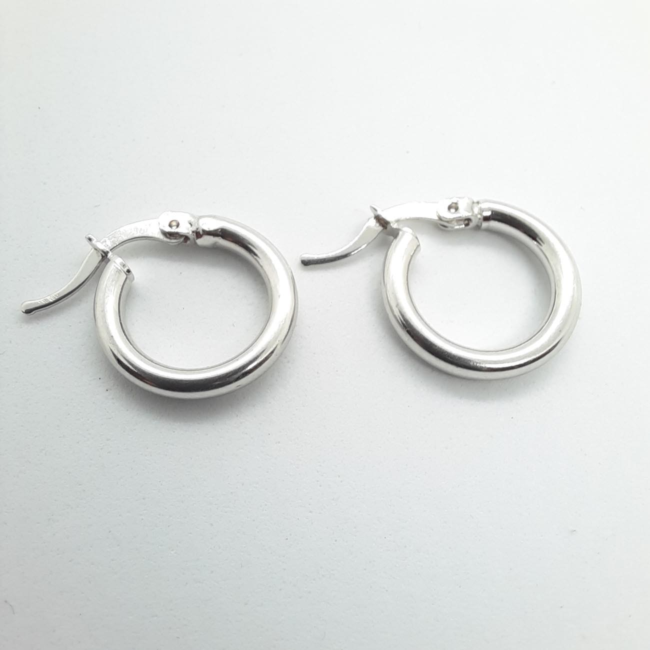 Λευκόχρυσα σκουλαρίκια κρίκοι Κ14 