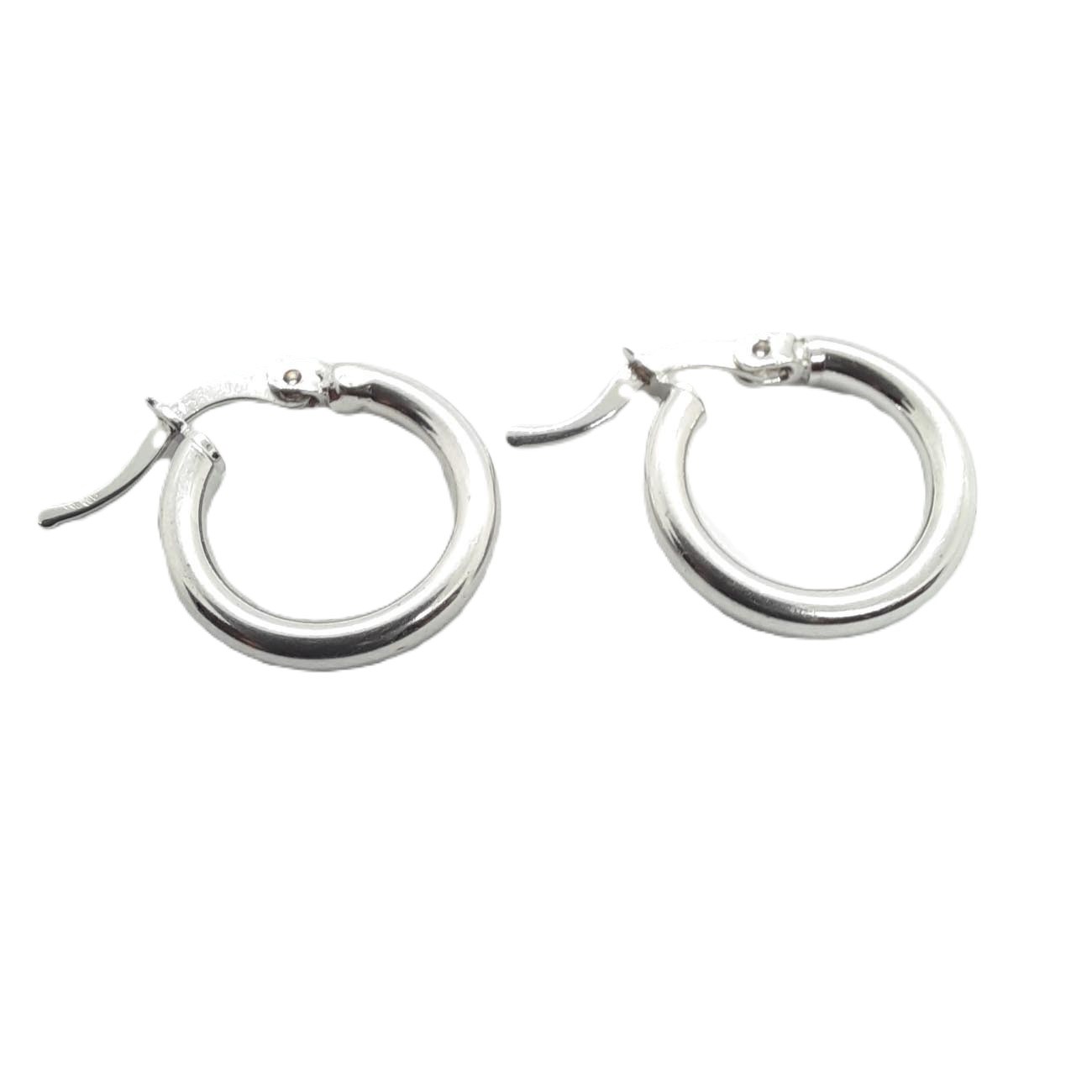 Λευκόχρυσα σκουλαρίκια κρίκοι Κ14 