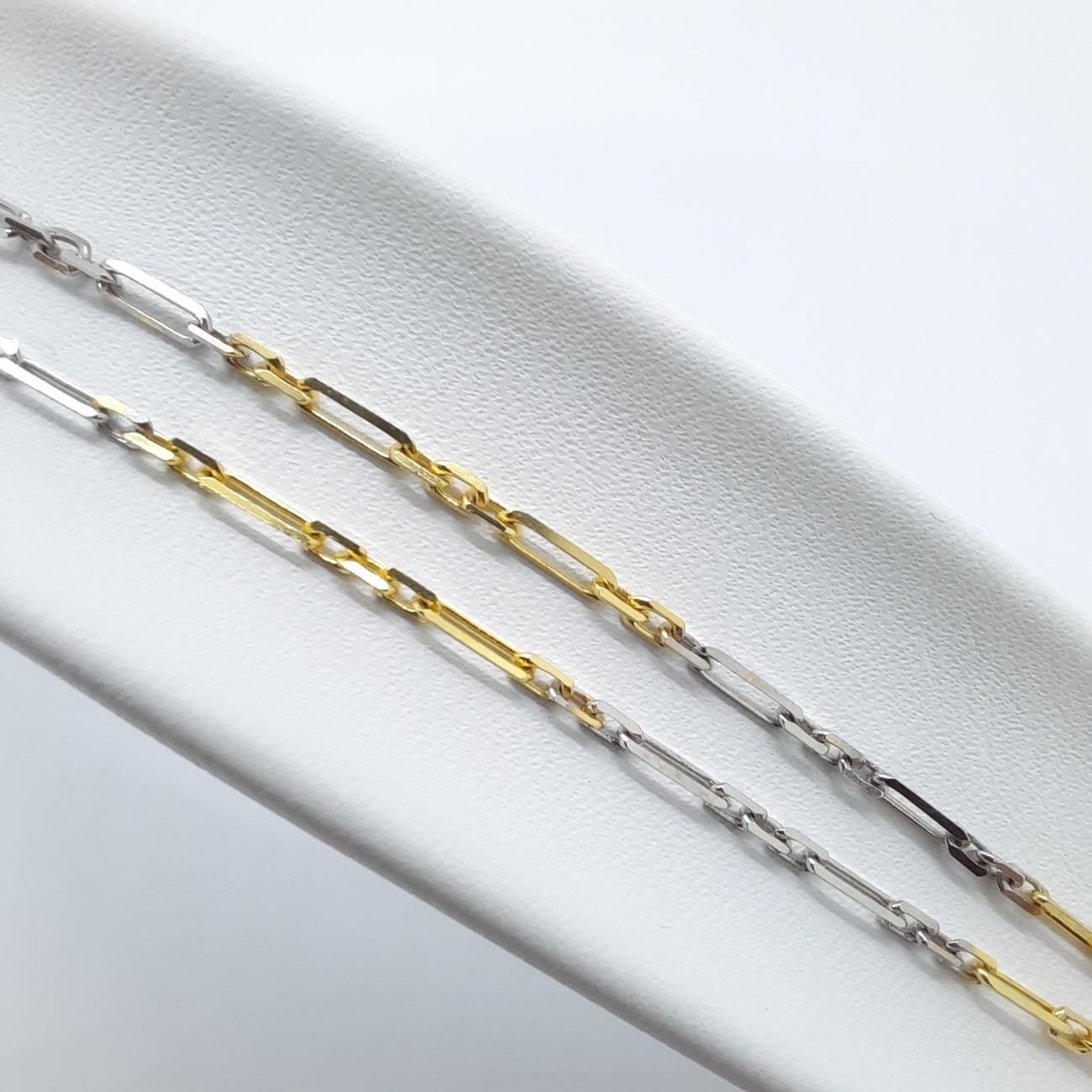 Χρυσή και λευκόχρυση αλυσίδα λαιμού Κ14 