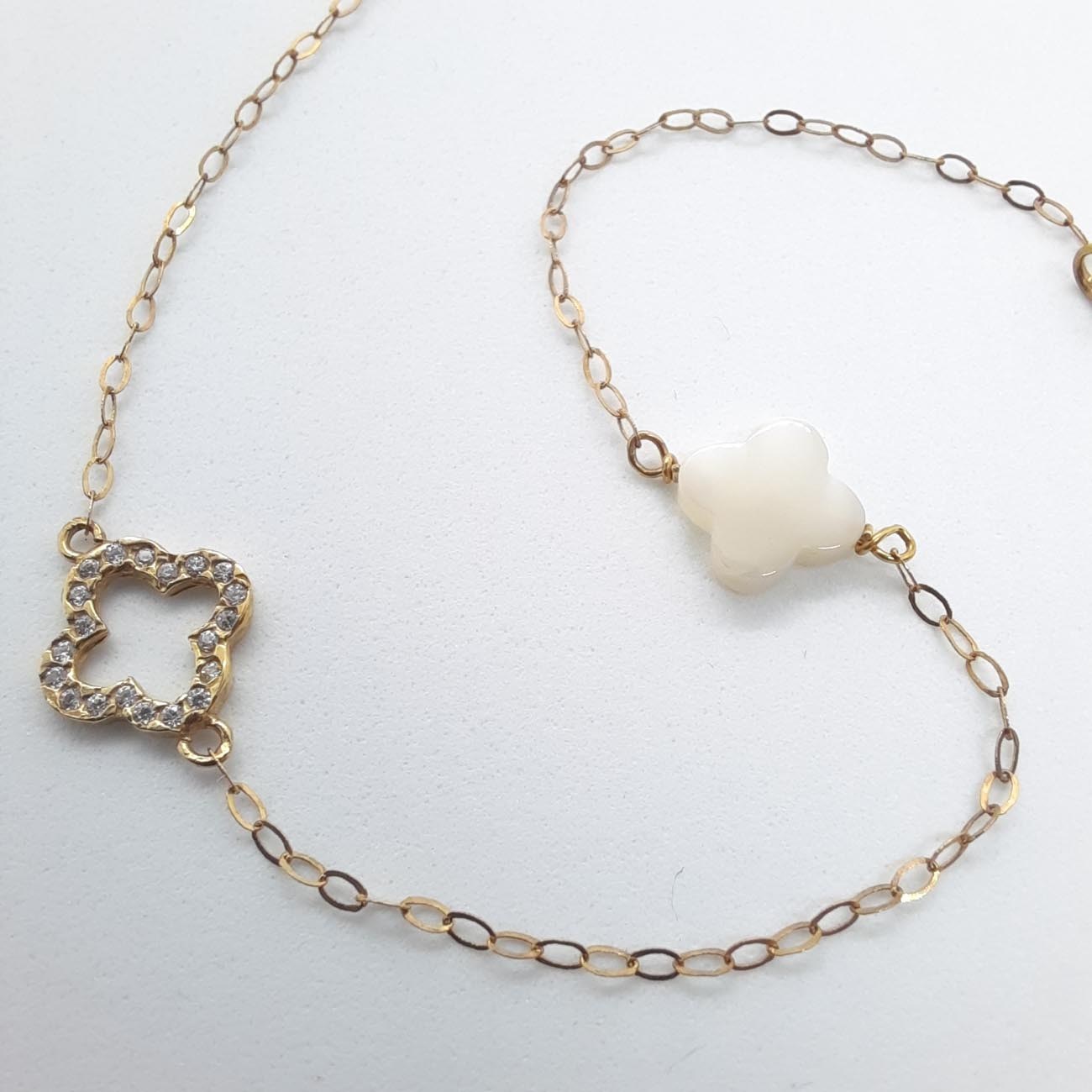 Χρυσό βραχιόλι Κ14 με σταυρούς