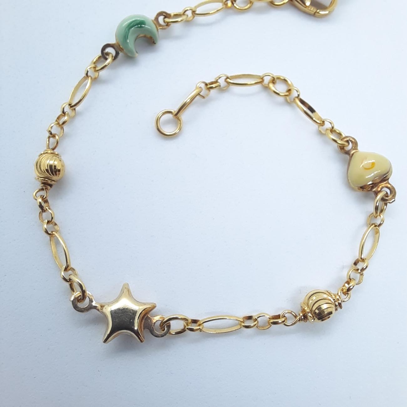 Χρυσό βραχιόλι Κ14 με στελέχη